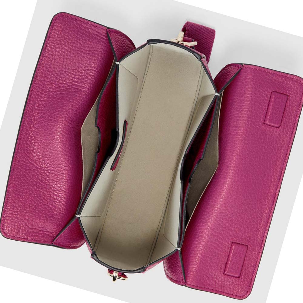 Women's Ecco Textureblock Saddle Shoulder Bags Pink | Canada 393PJJ